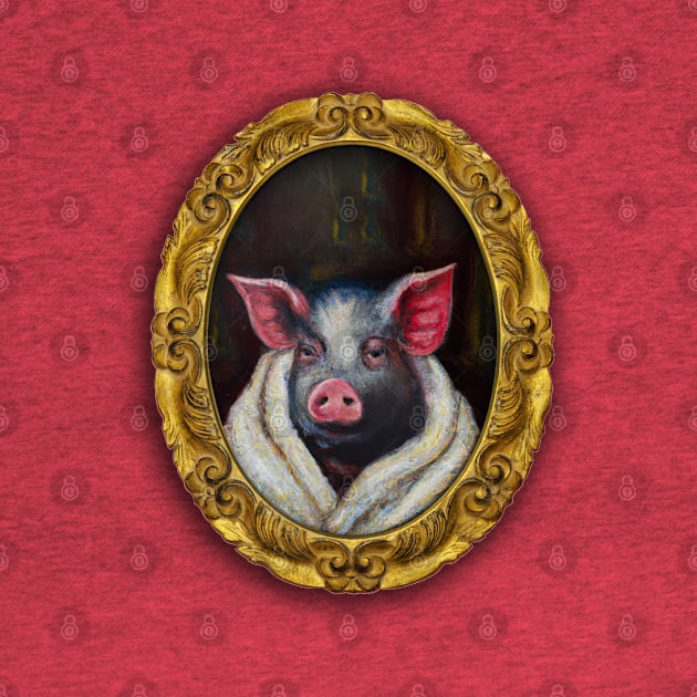 Christmas Pig in blanket by ölümprints